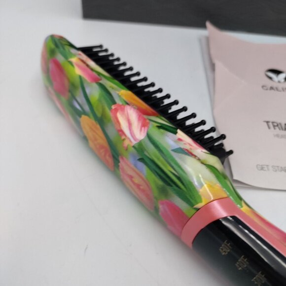 Calista TrianglPRO Triangl Pro Heated Hair Detailer Brush Tulip Floral Pattern - Picture 4 of 11